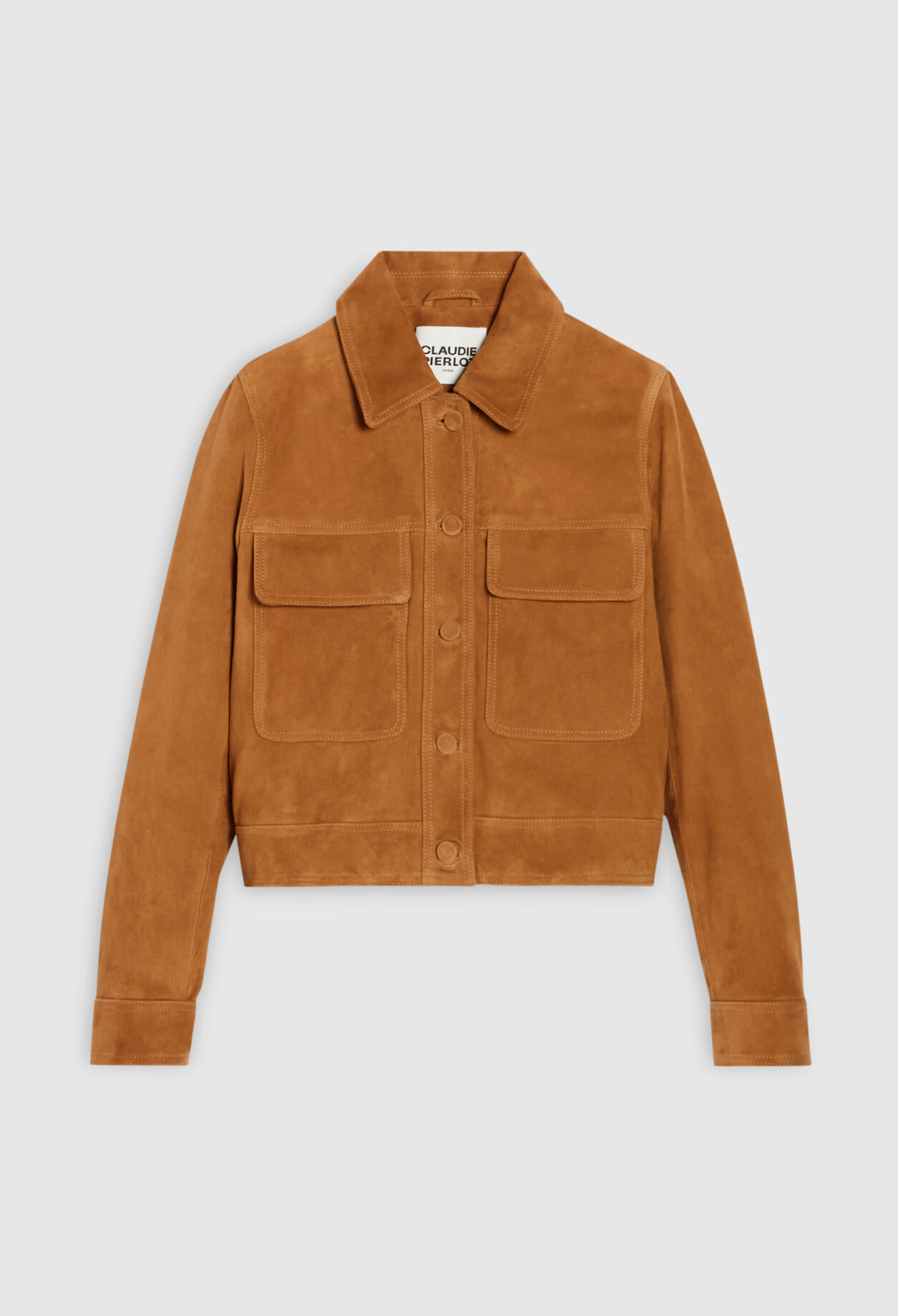 Kurze Velourslederjacke, camel