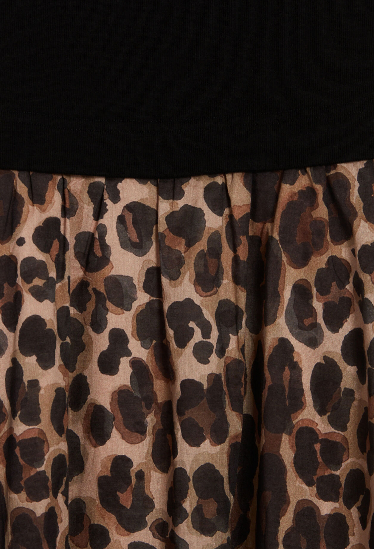 Bimaterial-Kleid Leopardenmuster