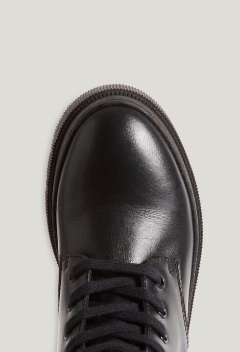 Schwarze Leder-Stiefeletten