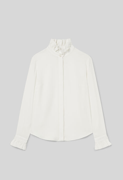 Bluse mit viktorianischem Kragen