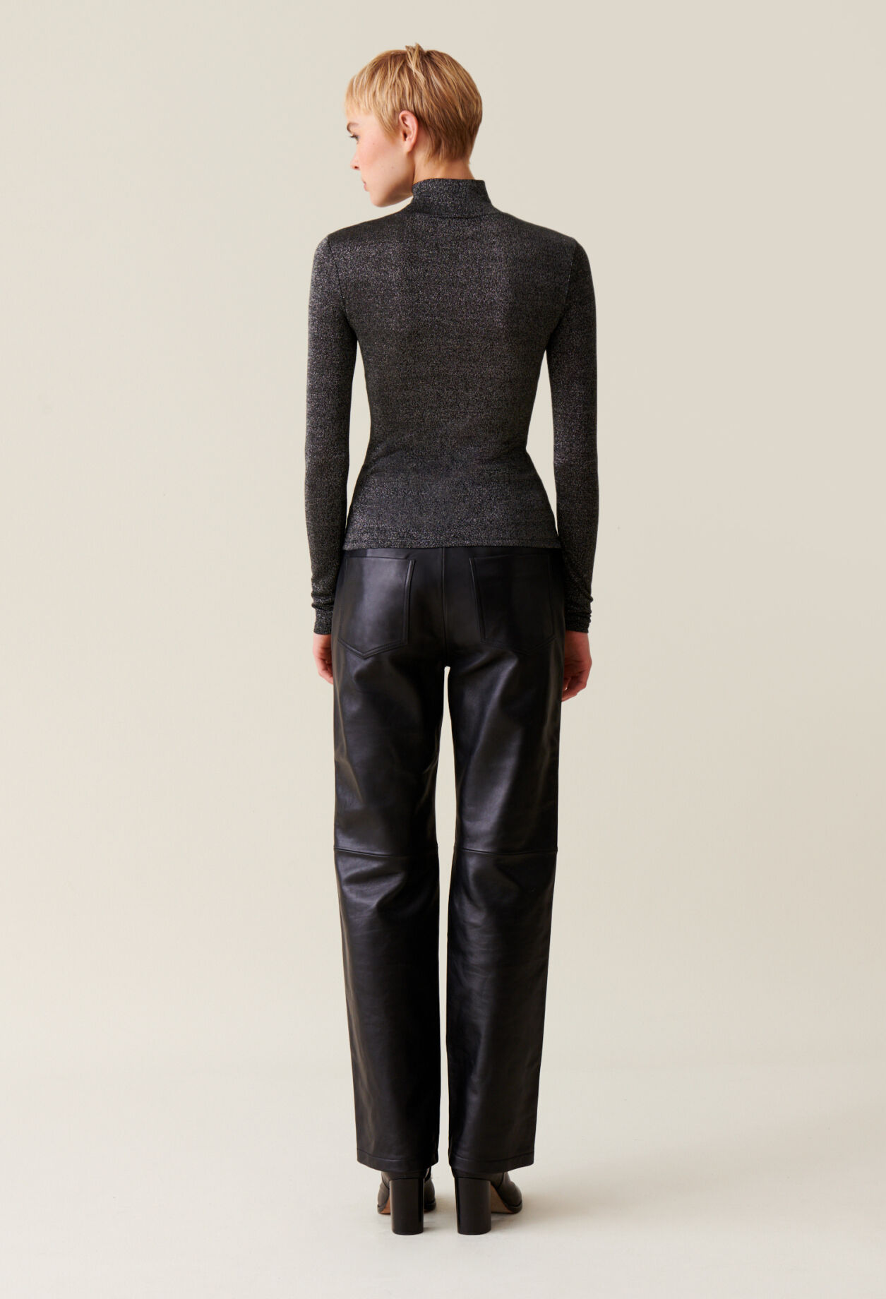 Glitzernder Rollkragen-Longsleeve