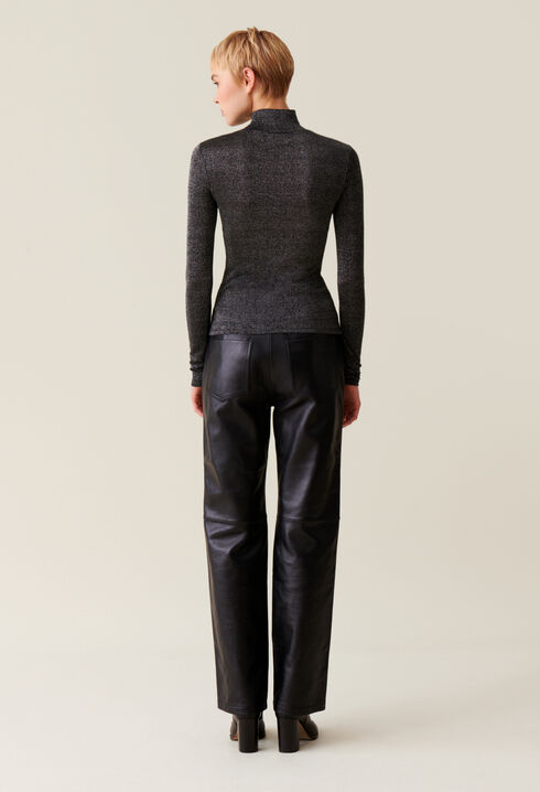 Glitzernder Rollkragen-Longsleeve
