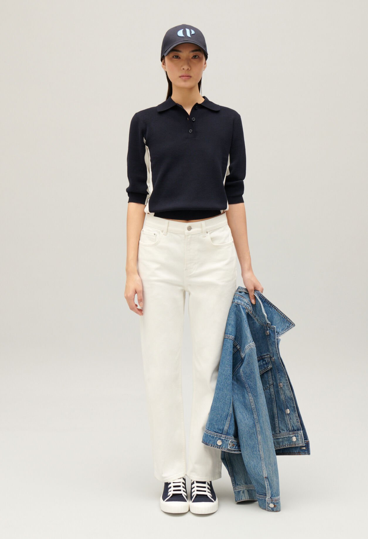 Polo-Pullover zweifarbig