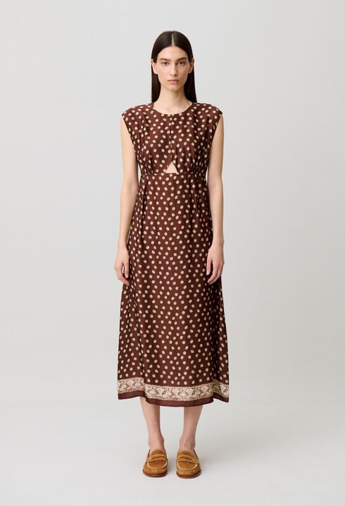 Langes bedrucktes Kleid