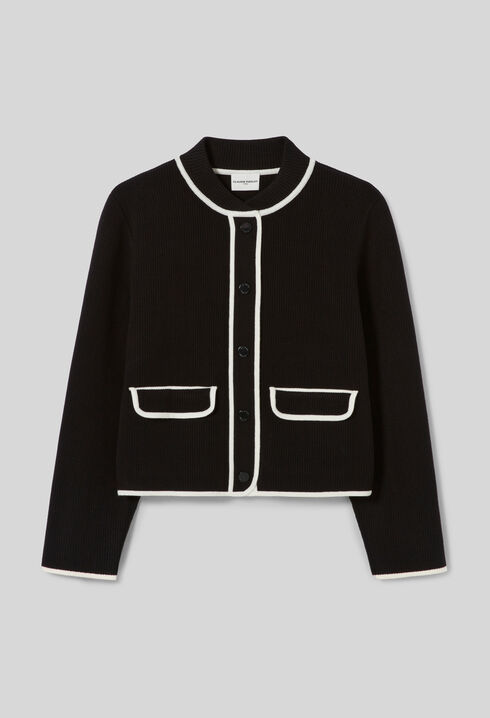 Zweifarbiger, dicker Cardigan