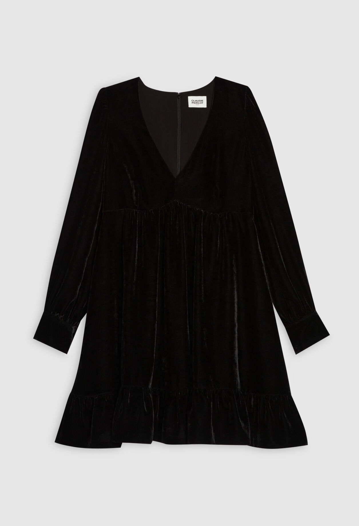 Kurzes Kleid aus schwarzem Samt