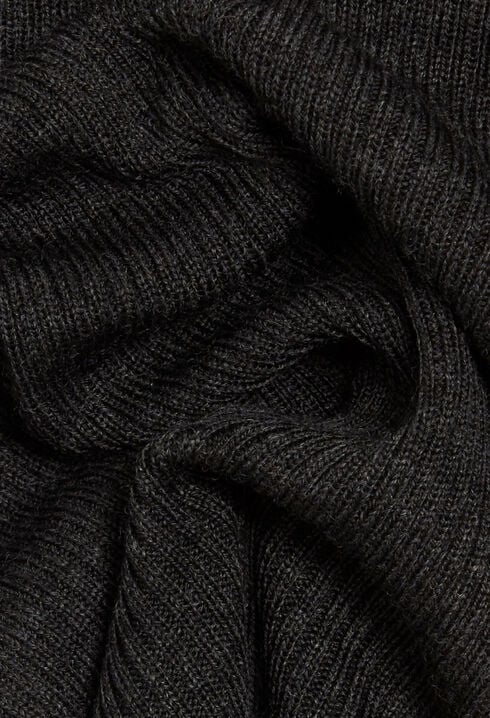 Langes Strickkleid, grau meliert