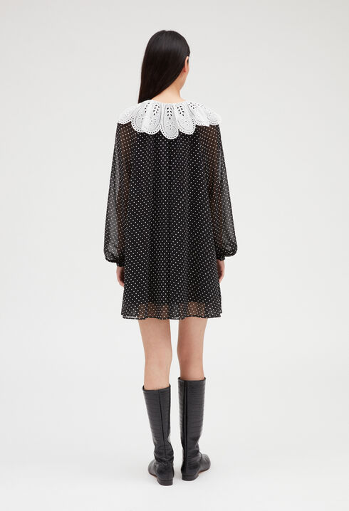 Kurzes Kleid Rifi breitem Kragen