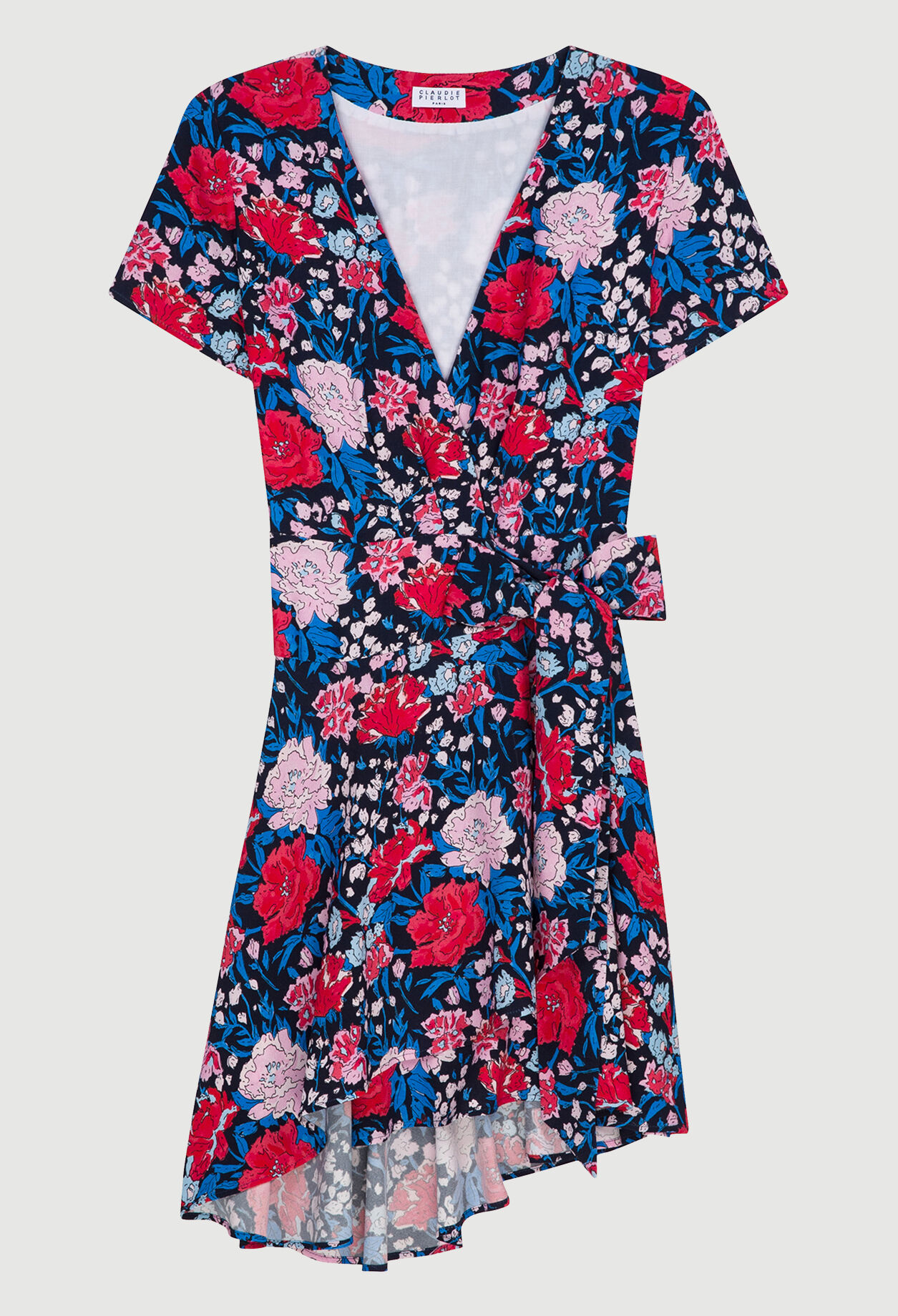 Asymmetrisches Kleid mit Blumenmuster