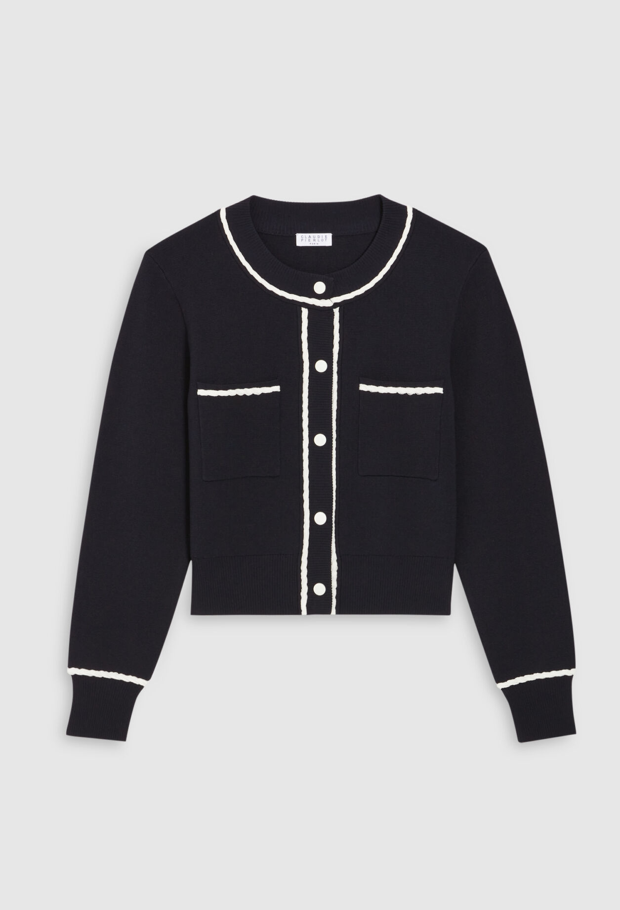 Cardigan mit geflochtenen Paspeln