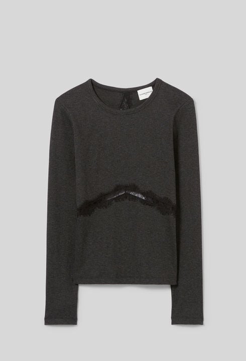 Langarm-T-Shirt mit Spitze