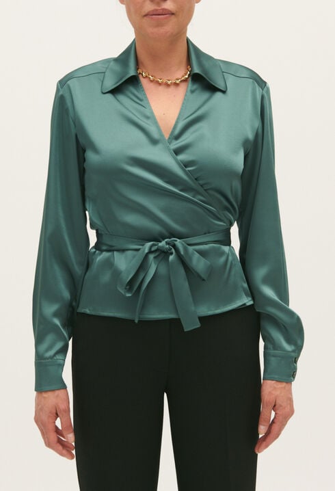Grüne Wickelbluse