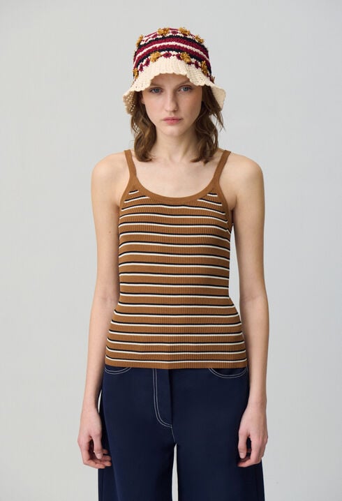 Gestreiftes Top aus feinem Strick