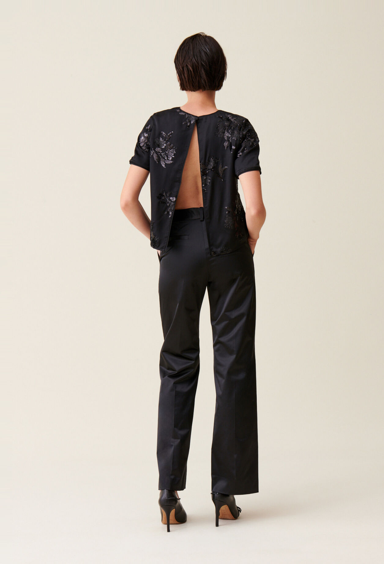 Schwarzes Top Pailletten