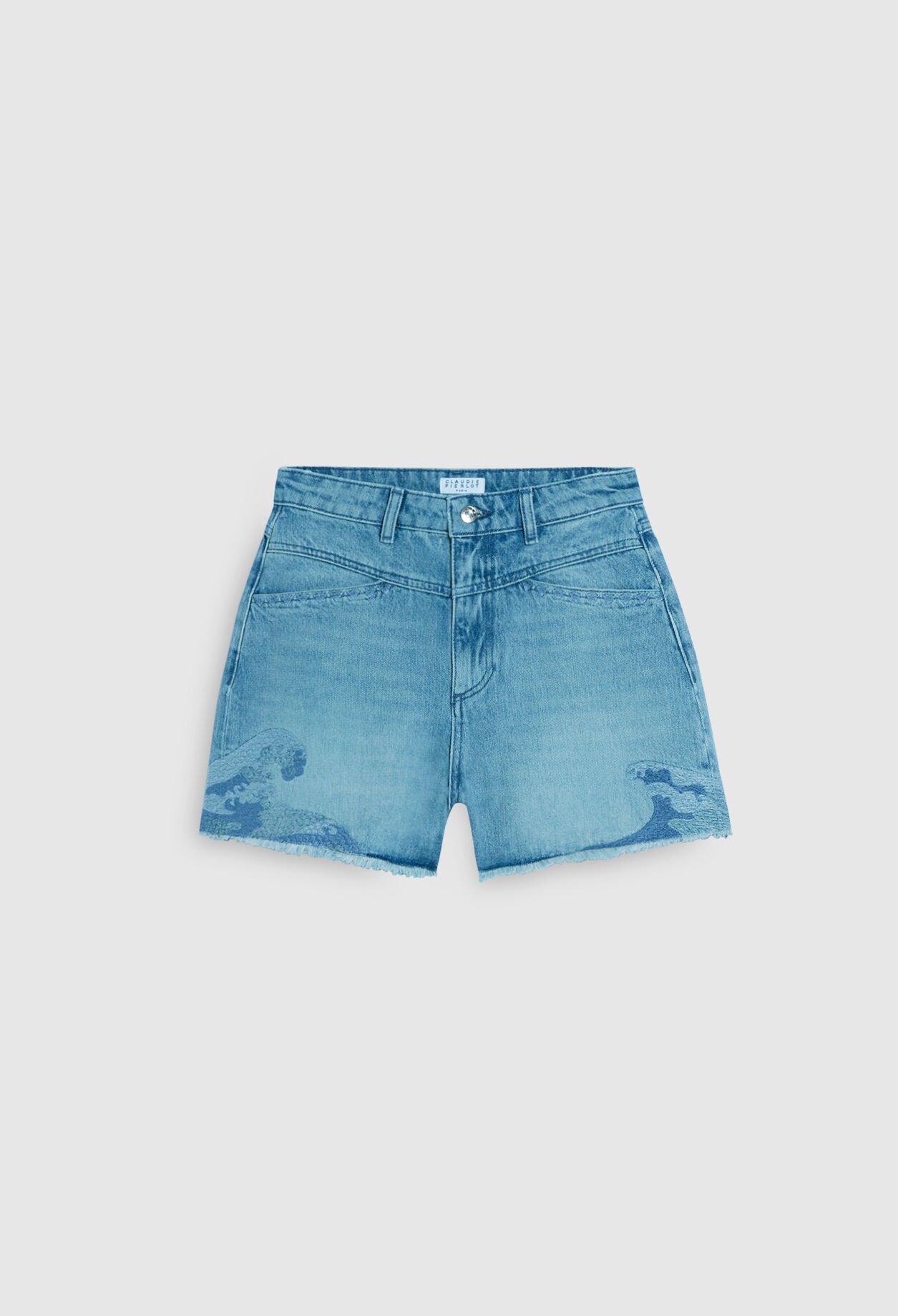Kurze Shorts aus verwaschenem Denim