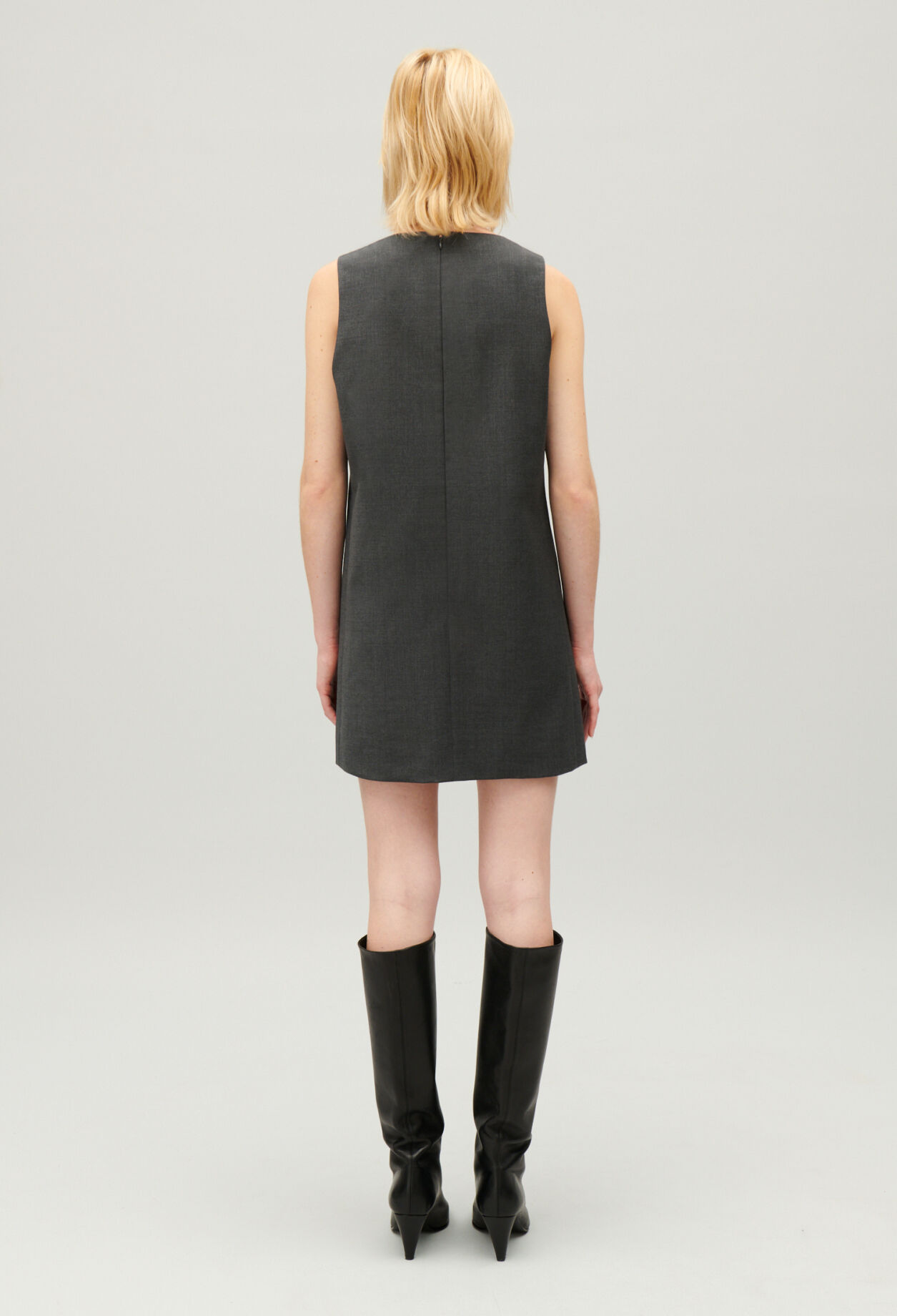 Kurzes Kleid grau meliert