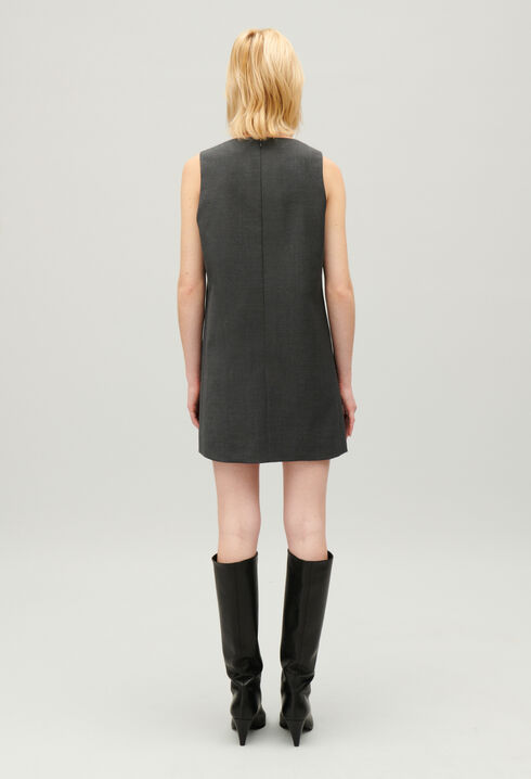 Kurzes Kleid grau meliert
