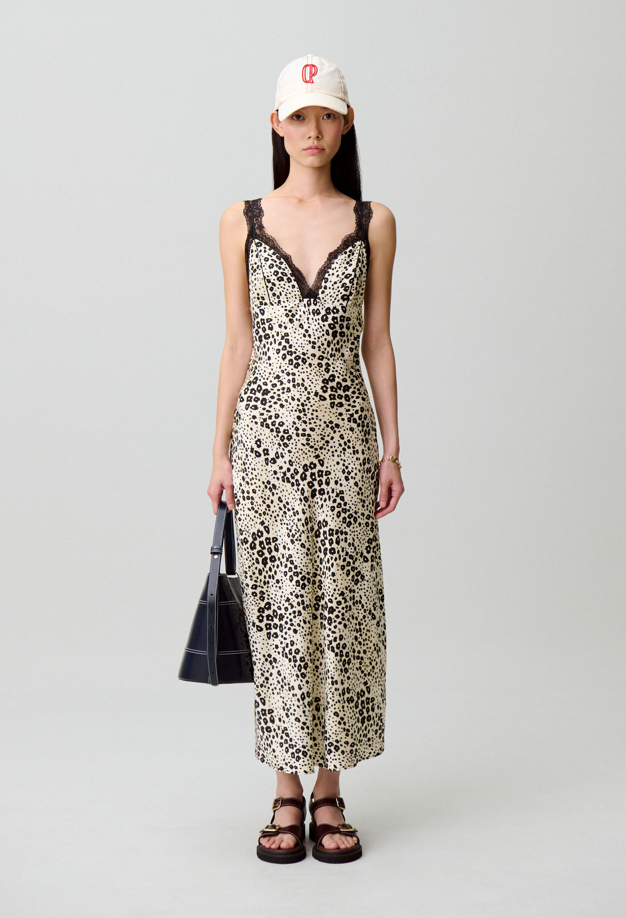 Satinkleid mit Animal-Print