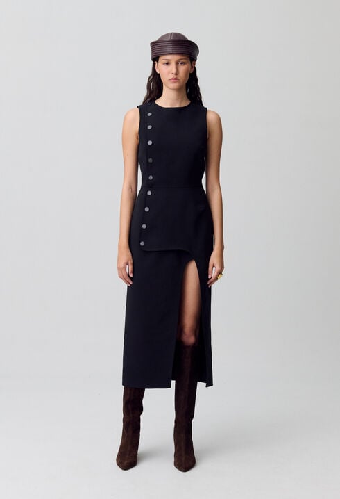 Langes schwarzes Kleid
