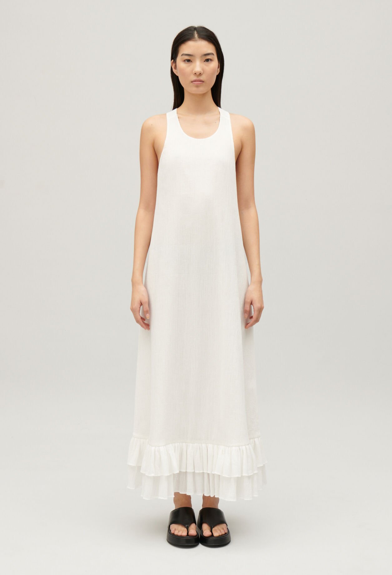 Midi-Kleid mit Volantbesatz