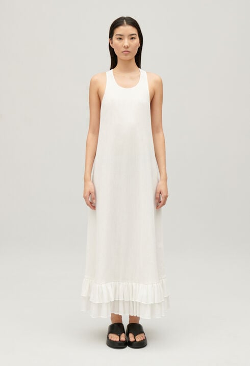 Midi-Kleid mit Volantbesatz