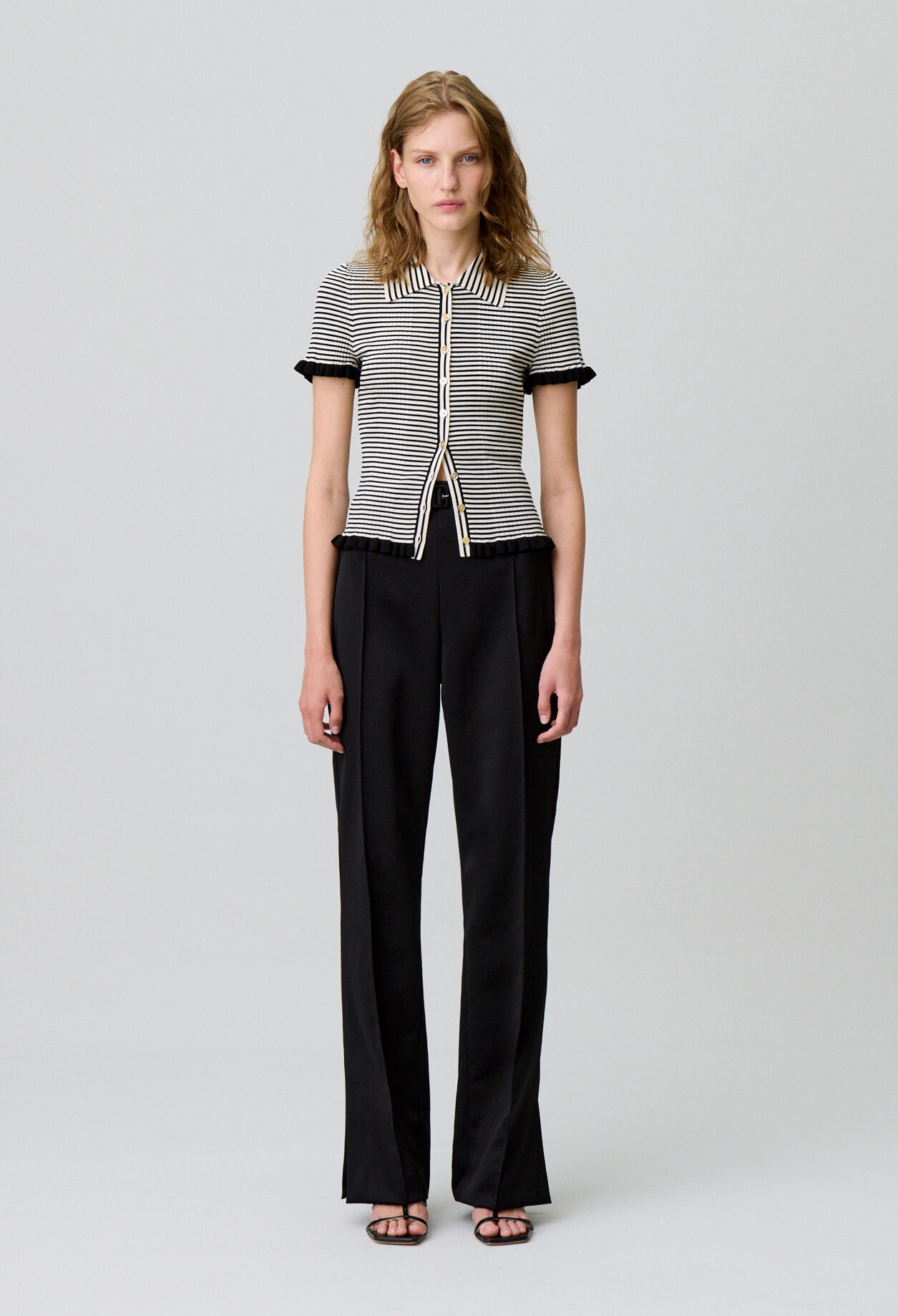 Gestreiftes Poloshirt mit Knöpfen
