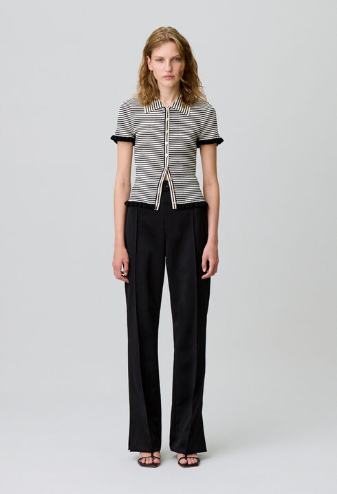 Gestreiftes Poloshirt mit Knöpfen