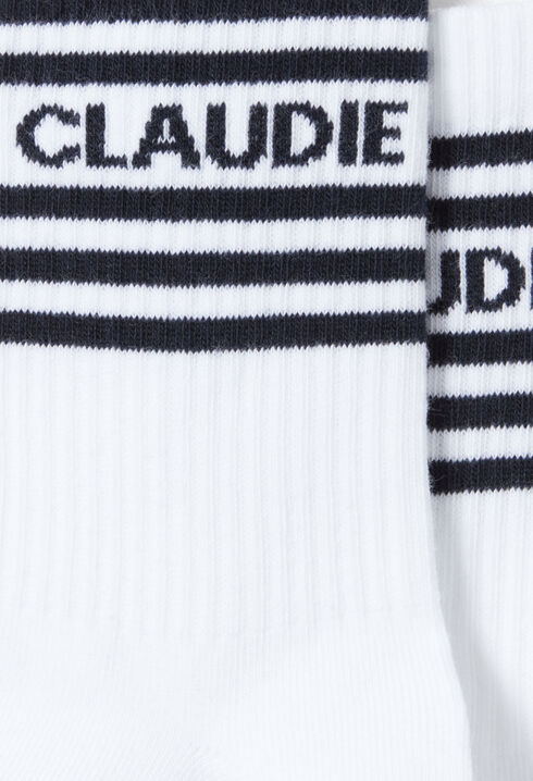 Gestreifte Marine-Sportsocken