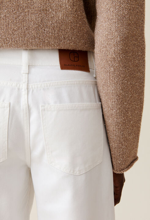 Ecru Baggy-Jeans Michel geraden Schnitt
