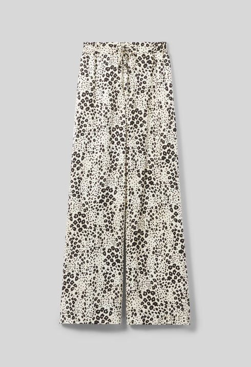 Satinhose mit Animal-Print