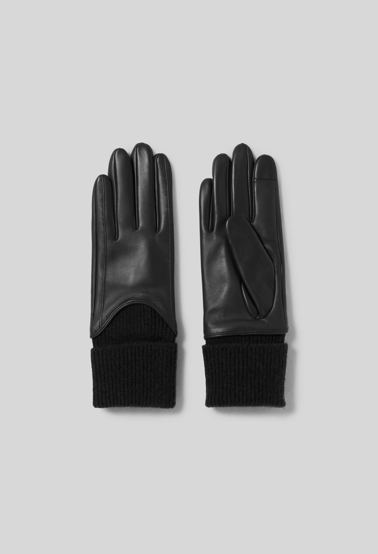 Handschuhe aus Leder und Strick