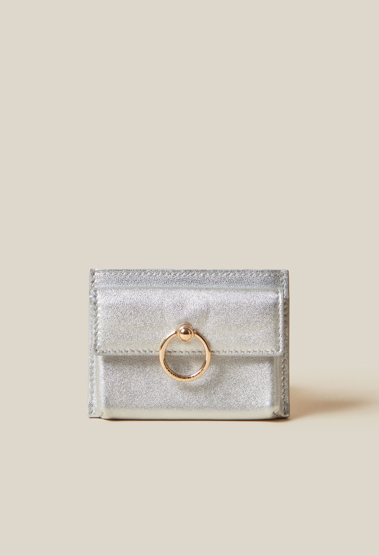 Silberne Anouck Leder-Kartenhalter