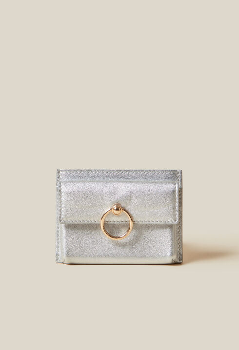 Silberne Anouck Leder-Kartenhalter