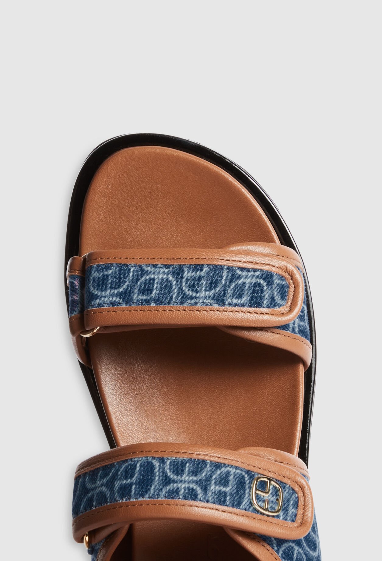 Monogramm-Sandalen CP aus Denim, blau