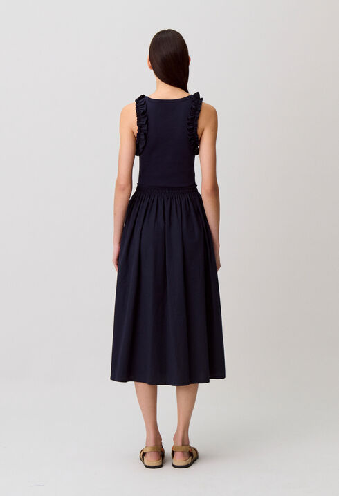 Kleid im Baumwoll-Materialmix