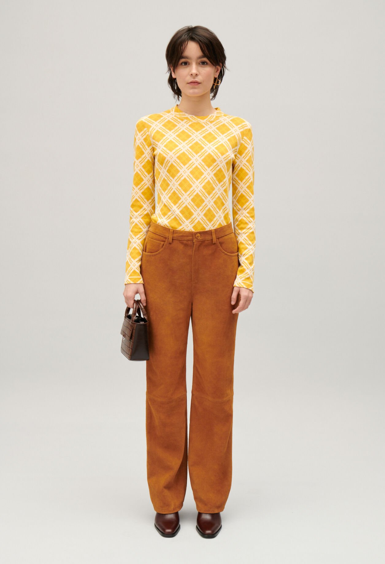 Hose Suèdeleder Dunkelbeige