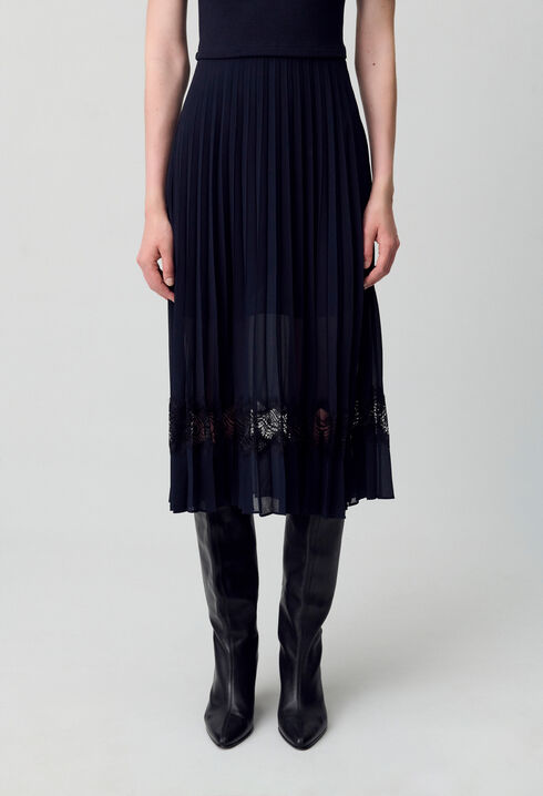 Zweifarbige Kleid in Schwarz und Marine 