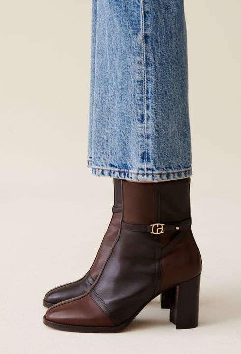 Patchwork-Lacklederstiefel