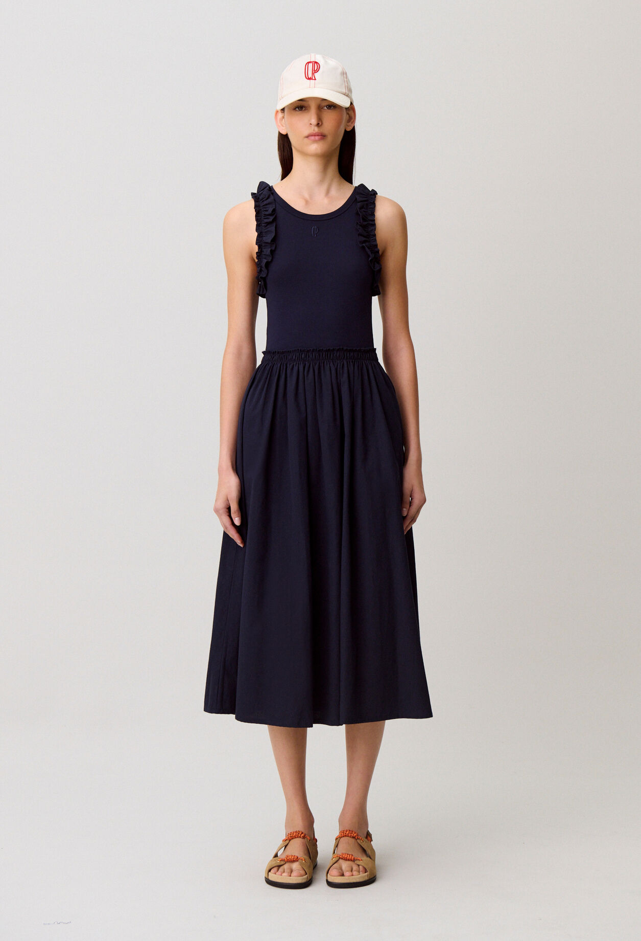 Kleid im Baumwoll-Materialmix