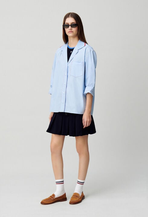 Kontrastierte Oversize-Bluse