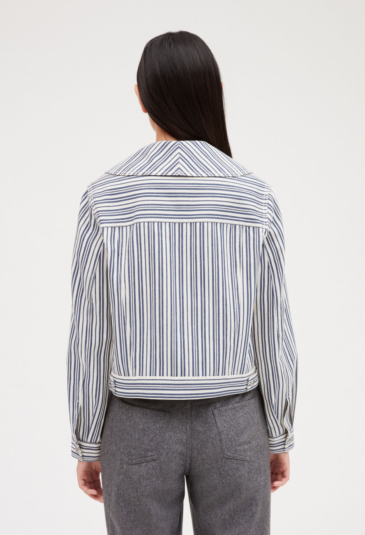 Gestreifte Jeansjacke