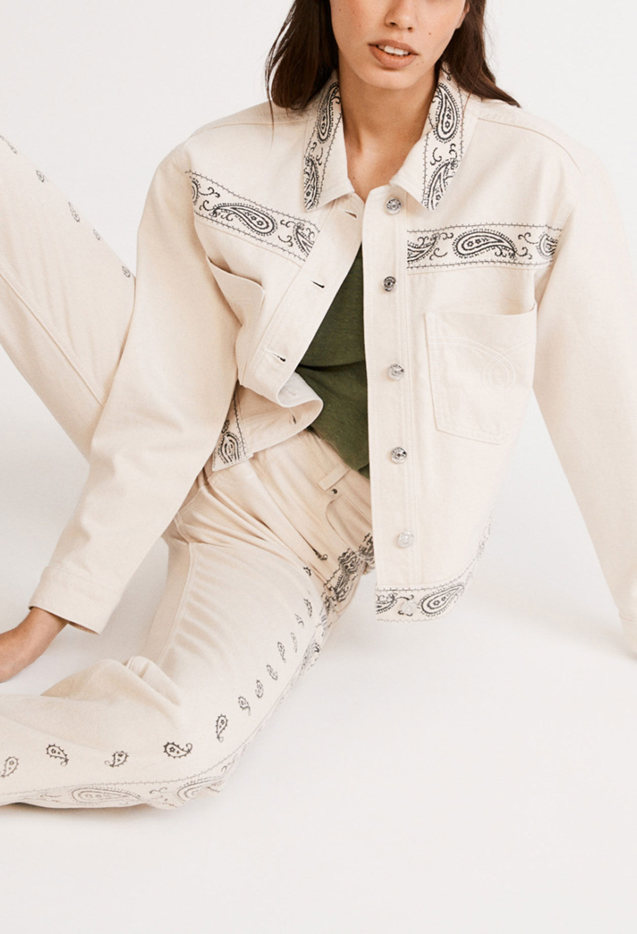 Wassersparende bedruckte Jeans-Jacke