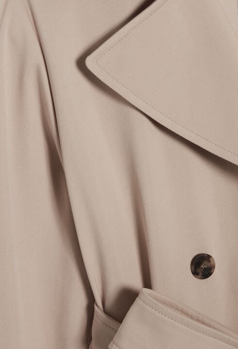 Langer Trenchcoat aus Baumwolle Beige 