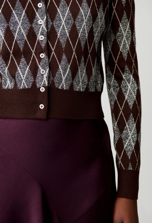 Strickcardigan mit Argyle-Muster