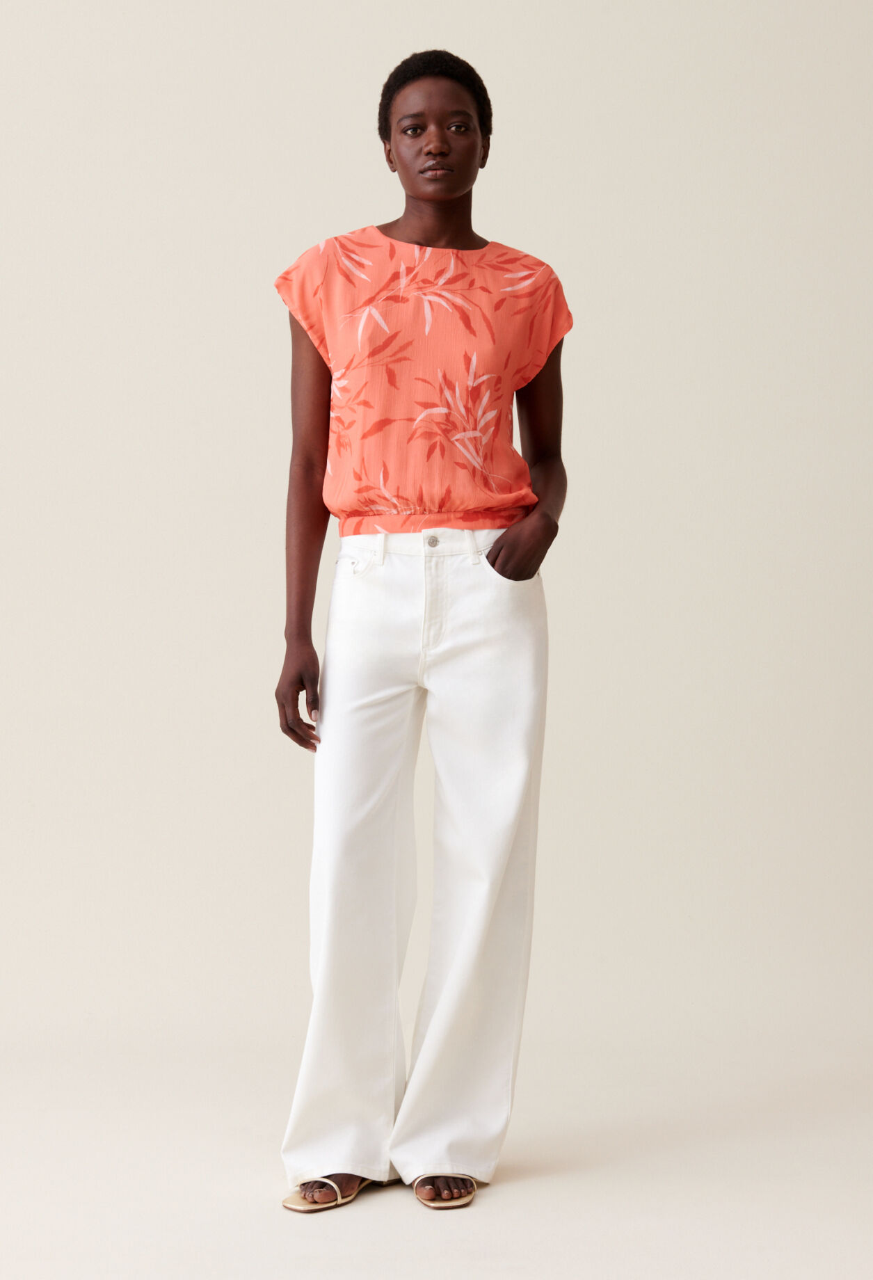 Neckholder-Top mit Blumenmuster