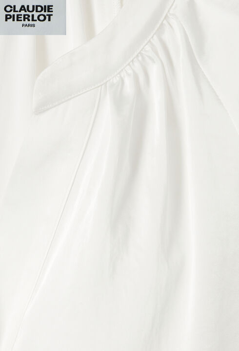 Fließende Bluse mit Tunesien-Kragen