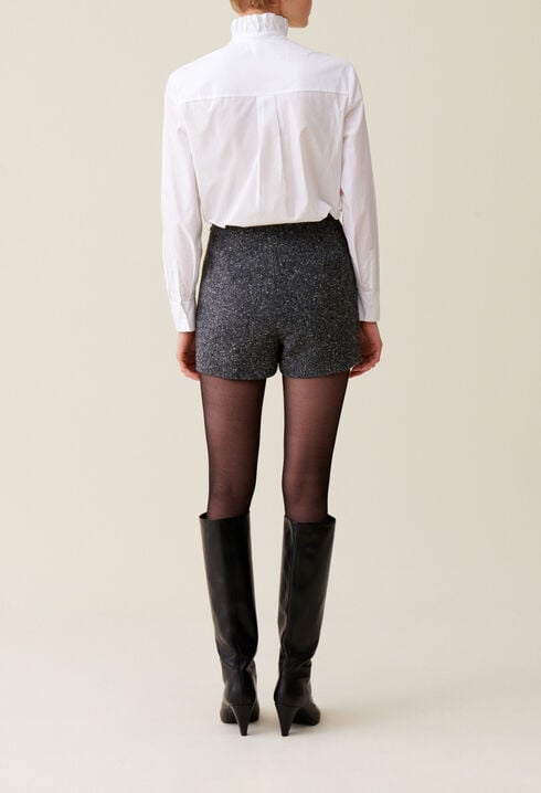 Kurze graue Tweed-Shorts