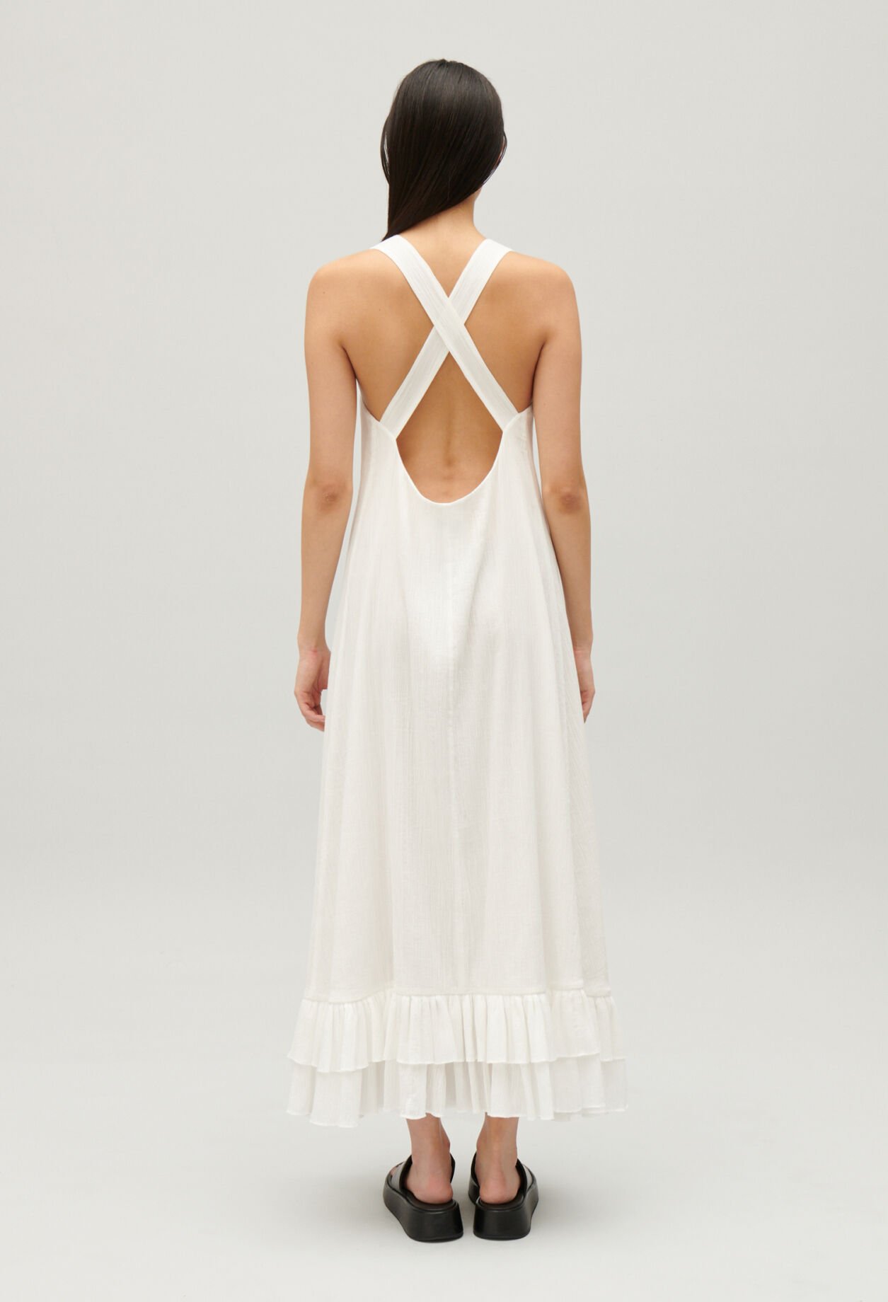 Midi-Kleid mit Volantbesatz