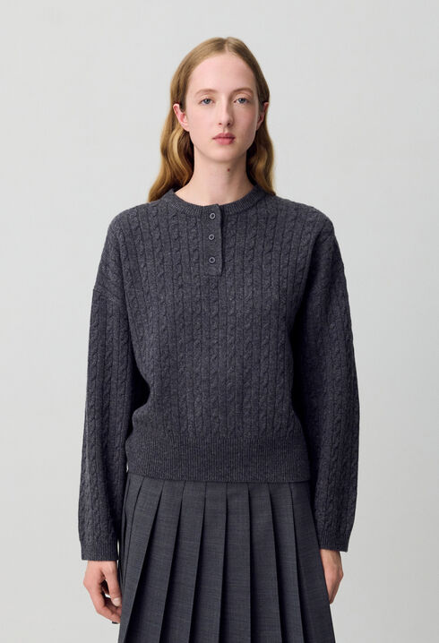 Pullover mit Bubikragen