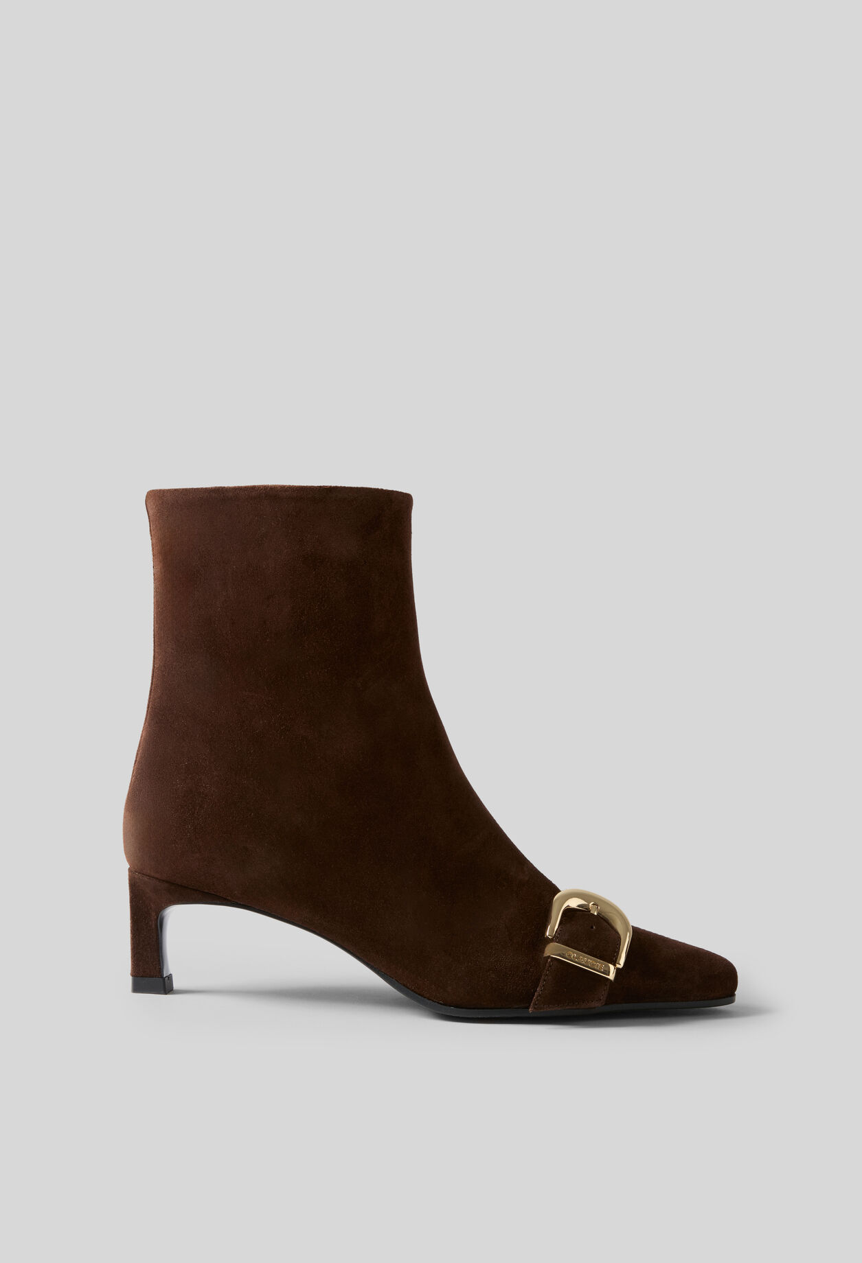 Wildlederstiefeletten Goldschnalle